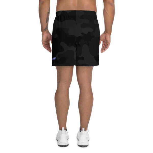 Black Camo Athletic Long Shorts with Vortex Orange Logo - Image 3