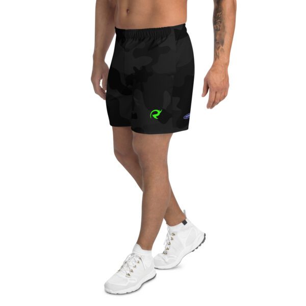 Black Camo Athletic Long Shorts with Pulse Green Logo - Image 3